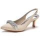 Women's Wedding Shoes Pumps Valentines Gifts Bling Bling Party Wedding Heels Bridal Shoes Bridesmaid Shoes Rhinestone Kitten Heel Slingback Heel Pointed Toe Sexy Sweet Clubwear Everyday Use Satin