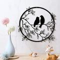 Iron Handicraft Birds in Pairs on the Tree Silhouette Wall Metal Pendant Tv Wall Wall Wall Hanging