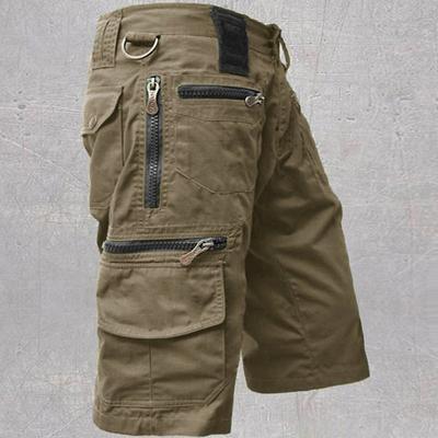 Men's Cargo Shorts Capri Pants Tactical Work Shorts Hiking Shorts Zipper Pocket Multi Pocket Straight Leg Plain Wearable Breathable Knee Length Sports Outdoor Streetwear Stylish Black Light Brown