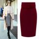 Women's Skirt Pencil Work Skirts Above Knee Skirts Solid Colored Office / Career Daily Fall Winter Tweed Woolen Fashion Gary Black Wine