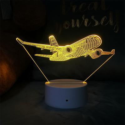 Illuminate Airplane 3D Magical Night Light LED Night Light 7 / 16 Colors Table Desk Night Light