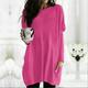 Women's Plus Size Shirt Tunic T shirt Dress Tunic Shirts Solid Colored Daily Black Long Sleeve Basic Round Neck Fall Fall Winter