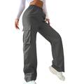 Women's Cargo Pants Pants Trousers Parachute Pants Plain Pocket Full Length Micro-elastic High Waist Streetwear Casual Casual Sports ArmyGreen off white S M Summer Spring