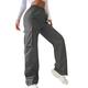 Women's Cargo Pants Polyester Plain ArmyGreen off white Streetwear High Waist Full Length Casual Sports Summer Spring