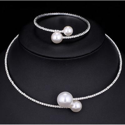 Bridal Jewelry Sets 2pcs Alloy 1 Necklace 1 Bracelet Women's Fashion Personalized Vintage Classic Precious Round Jewelry Set For Wedding Special Occasion Party Evening