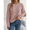 Women's Pullover Sweater Jumper Off Shoulder Ribbed Knit Acrylic Off Shoulder Fall Winter Regular Outdoor Daily Going out Stylish Casual Soft Long Sleeve Solid Color Pink Blue Fuchsia S M L