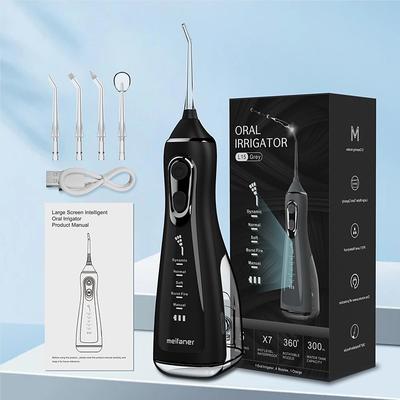 Cordless Water Dental Flosser for Teeth - Portable and Rechargeable 300ML Oral Irrigator with 5 Modes IPX7 Waterproof Powerful Battery Life Water Dental Picks for Travel Home Use