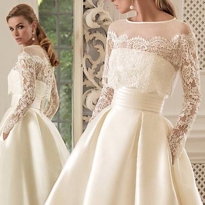 Bolero Bridal's Wraps Voiles Sheers Bridal Sleeveless Illusion Sleeve Lace Wedding Wraps With Pure Color For Wedding Spring Summer dress to impress 2025