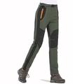 Women's Fleece Lined Pants Waterproof Hiking Pants Black Trousers Softshell Pants Winter Outdoor Thermal Warm Windproof Lightweight Elastic Waist Bottoms Army Green Burgundy Orange Camping