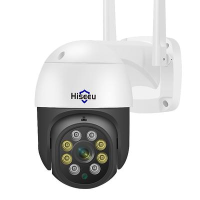 Hiseeu WHD812B 1080P Full-color Night Vision IP Cameras Speed Dome WIFI cameras 2MP Outdoor Wireless 4x Digital Zoom PTZ Security cameras Cloud-SD Slot 2-Way Audio Network CCTV Surveillance