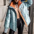 Women's Puffer Coat Qulied Jacket Winter Waterproof Parka Silver Winter Coat Windproof Warm Zip up Outerwear with Pockets Fashion Street Outerwear Long Sleeve