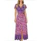 Women's Casual Dress Wrap Dress A Line Dress Floral Print V Neck Long Dress Maxi Dress Bohemia Boho Vacation Short Sleeve Summer