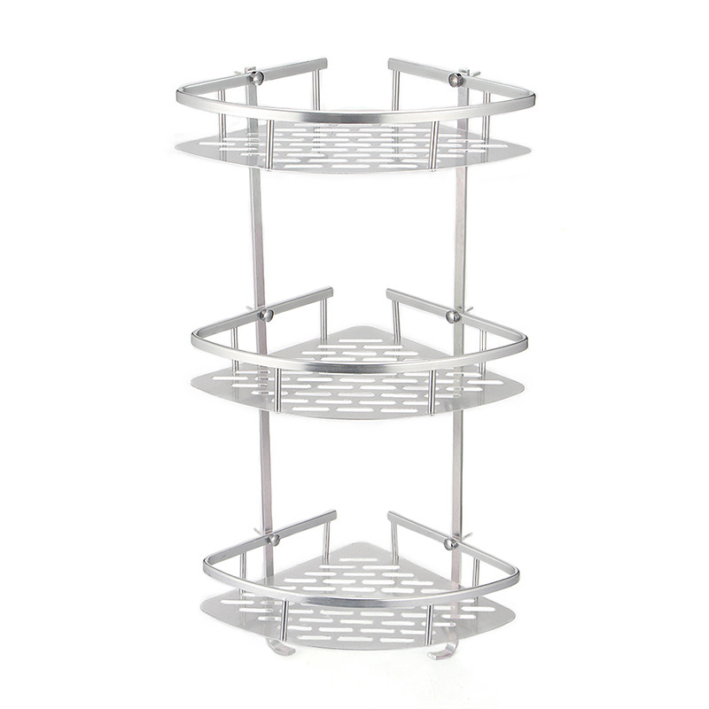 Shower Caddy Bathroom Corner Shower Rack 2/3 Layer Space Aluminum Bathroom Shelf Accessories Set Removable Rack Bathroom Shelf organizador