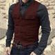 Men's Vest Waistcoat Daily Wear Vacation Going out Fashion Basic Spring Fall Button Polyester Comfortable Plain Single Breasted V Neck Regular Fit Black Dark Navy Dark Green Brown Vest