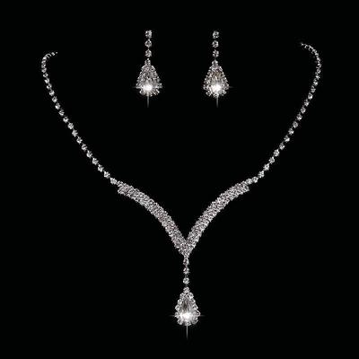 1 set Jewelry Set Drop Earrings For Women's Synthetic Diamond Wedding Party Gift Rhinestone Vintage Style Geometrical Link / Chain Drop Teardrop dress to impress 2025