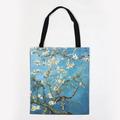 Women's Tote Shoulder Bag Canvas Tote Bag Canvas Shopping Daily Flower Print Large Capacity Foldable Durable Color Block Flower sunflower Starry Night Apricot blossom