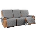 3 Seater Anti-Slip Recliner Sofa Cover fit Leather Recliner Sofa Water Resistant Anti-Scratch Couch Cover for Double Recliner Split Sofa Cover for Each Seat Furniture Protector with Elastic Straps