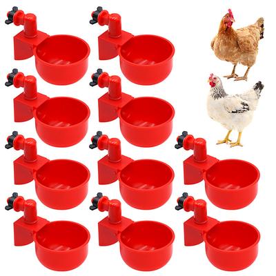 10pcs Chicken Drinking Cup Automatic Drinker Chicken Feeder Plastic Poultry Waterer Drinking Water Feeder for Chicks Duck Goose Quail