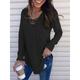 Women's Pullover Sweater Jumper V Neck Ribbed Knit Cotton Blend Lace up Summer Fall Outdoor Daily Going out Stylish Casual Soft Long Sleeve Solid Color Maillard Black White Pink S M L