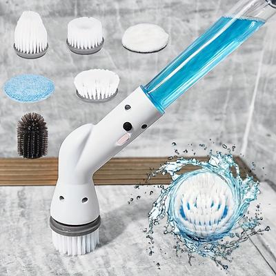 Electric Spin Scrubber With 5/6 Replaceable Brush Head Power Cordless Bathroom Scrubber With Adjustable Long Handle Rechargeable Shower Scrubber Bathroom Kitchen Bathtub Tile Shower Car Cleaning