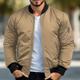 Men's Bomber Jacket Varsity Jacket Sport Coat Outdoor Sports Warm Pocket Fall Winter Plain Fashion Streetwear Stand Collar Regular Ocean Blue Red White Green Khaki Jacket