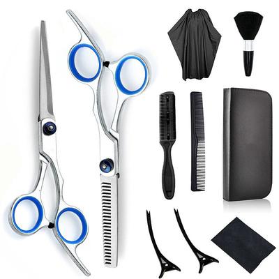 Hair Cutting Scissors Kits 10 Pcs Stainless Steel Hairdressing Shears Set Professional Thinning Scissors For Barber Home Use