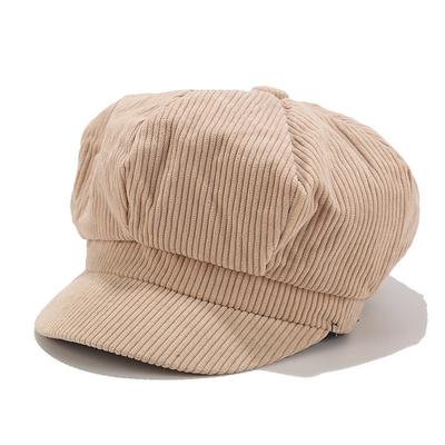 1PCS Solid Color Women Beret Spring Autumn Newsboy Hat Vintage Corduroy Elasticity Peaked Cap Painter Hat