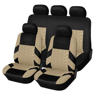 5 Seats Car Seat Cover Fully Surrounded StarFire Cloth Car Seat Cover 95% Universal Car Interior Washable Breathable Comfortable Car Seat Cover Black Gray Red Beige Blue Orange