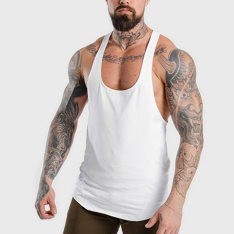 Men's Tank Top Fitness Tank Tank Undershirt U Neck Sleeveless Sport Casual Daily Gym Breathable Soft Plain Black White Activewear Fashion Basic
