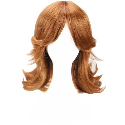 Princess PeachWig Orange Short Cosplay Wig For Women 60's 70's Retro Lady Cosplay Party Halloween Wigs