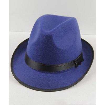 Men's Kentucky Derby Hat Fedora Hat Brim Hat Black Wine Woolen Fedoras events Festival Plain UV Sun Protection Sunscreen