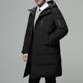 Men's Winter Coat Down Jacket Cardigan Long Daily Wear Vacation To-Go Casual / Daily Winter Solid / Plain Color Black Green Gray Puffer Jacket