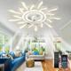 LED Ceiling Fans Dimmable with Remote Contral Flower Design 20/39 5/9-Heads Flush Mount Ceiling Lamp Acrylic Lampshade Chandelier Bedroom Living Room