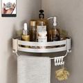 Silver Bathroom Shelf Bathroom Non Perforated Toilet Toilet Washstand Shower Room Wall Hanging Storage Triangle Basket