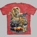 Kids Boys T shirt Short Sleeve 3D Print Lion Tiger Animal Blue Children Tops Spring Summer Active Fashion Daily Regular Fit 3-12 Years