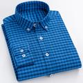 Men's Dress Shirt Plaid Shirt Button Down Shirt Collared Shirt Oxford Shirt Army Green Blue Green Long Sleeve Plaid / Check Turndown Spring Fall Wedding Work Clothing Apparel Button-Down