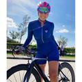 Women's Triathlon Tri Suit Long Sleeve Mountain Bike MTB Road Bike Cycling Violet PinkWhite Camouflage Blue Bike Breathable Quick Dry Sports Clothing Apparel