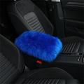 Auto Center Console Cover Pad Universal Fit for SUV/Truck/Car Genuine Sheepskin Wool Fur Car Armrest Seat Box Cover Furry Fluffy Auto Armrest Cover Protector