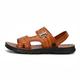 Men's Slippers Flip-Flops Leather Sandals Classic Casual Home Daily Rubber Loafer Yellow Brown Summer Spring