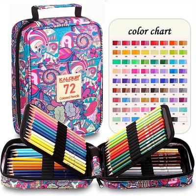 Premium Colored Pencils For Adult Coloring Book,Set Of 72 Colors,Zipper Slot Pencil Case,with Sharpener,Soft Core,7 Metallic Color,Ideal For Layering Blending,for Artists Beginners Kids