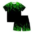 Boys 3D Graphic T-shirt Shorts Clothing Set Short Sleeve Summer Spring Sports Fashion Cool Polyester Kids 3-13 Years Outdoor Street Sports Regular Fit
