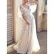 Women's Boho Chic Dresses Boho Wedding Guest Dress White Lace Wedding Dress Long Dress Maxi Dress Backless with Sleeve Date Vacation Maxi Sexy V Neck Short Sleeve White Color