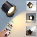 LED Wall Lamp, Wall Lamp With Up And Down Light Source, Wall Lamp With Rechargeable Spherical 360° Rotating Magnetic Ball, Support Remote Control, Wireless Wall Lamp For Reading Study Bedside