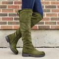 Women's Boots Plus Size Work Boots Riding Boots Outdoor Daily Solid Color Over The Knee Boots Knee High Boots Thigh High Boots Winter Buckle Flat Heel Round Toe Vintage Casual Minimalism Faux Leather