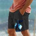 Animal Shark Printed Men's Cotton Shorts Summer Hawaiian Shorts Beach Shorts Drawstring Elastic Waist Comfort Breathable Short Outdoor Holiday Going out Clothing