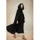 Women's Coat Cloak / Capes Carnival Party Christmas Fall Winter Long Coat Loose Fit Windproof Stylish Vintage Style Chic Modern Jacket Sleeveless Solid Color Pure Color Layered Black Blue Green