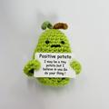 2pcs Funny Positive Potato Cute Wool Knitting Doll, Positive Card Positivity Affirmation Cards Funny Knitted Potato Doll, Creative Small Gift, Holiday Accessory, Birthday Party Supplies