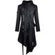 men's gothic coat steampunk victorian frock vintage hooded jacket trech coats (small) black