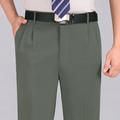 Men's Dress Pants Trousers Pleated Pants Zipper Pocket Straight Leg Plain Comfort Breathable Ankle-Length Wedding Office Work Fashion Chic Modern Gray Green Smoky gray Micro-elastic