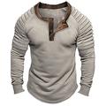 Men's T shirt Tee Henley Shirt Cool Shirt Long Sleeve Shirt Plain Slim Pleated Henley Street Vacation Long Sleeve Pleated Sleeve Clothing Apparel Designer Basic Modern Contemporary